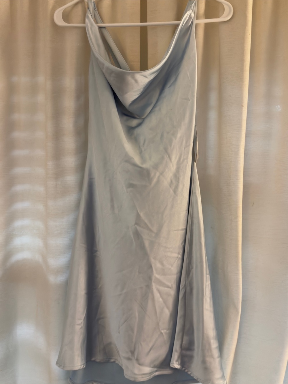 NWT Altar’d State Satin Cowl Neck Slip Dress - Light Blue
